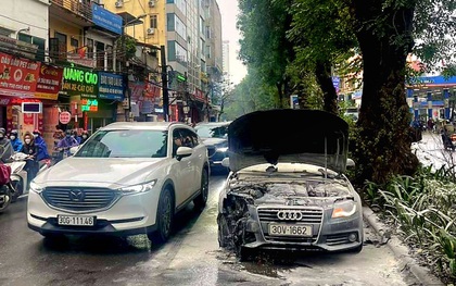 Hà Nội: Xác định nguyên nhân cháy xe Audi trên đường Láng