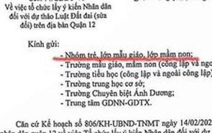 TP.HCM: Sự thật về văn bản lấy ý kiến trẻ mẫu giáo, mầm non về dự thảo Luật Đất đai