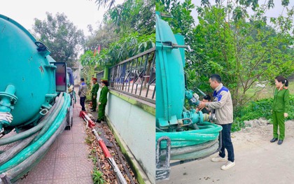 Hà Nội: Công an mật phục phát hiện, xử lý xe xả trộm chất thải ra môi trường