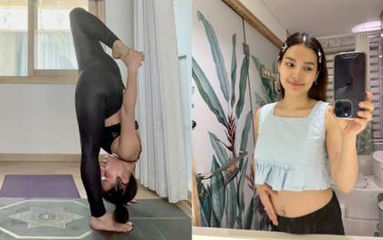 Phương Trinh Jolie lên tiếng việc mang thai tháng thứ 7 mà vẫn tập yoga với loạt tư thế "toát mồ hôi"
