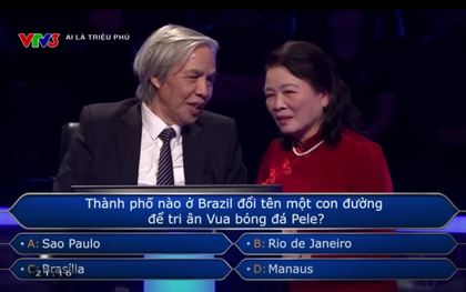 Chơi Ai Là Triệu Phú, ông chú Hà Nam nhờ vợ trợ giúp câu hỏi về Vua bóng đá Pele: "Tôi quyết không nghe Tào Tháo!"