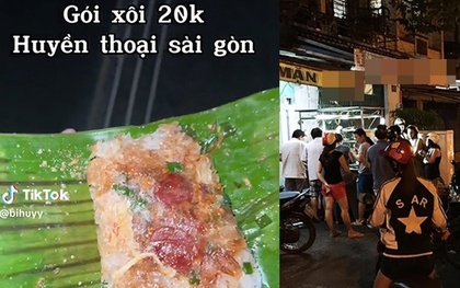 Gói xôi giá 20.000đ với vài lát lạp xưởng mỏng như tờ nhưng nhiều người vẫn chấp nhận chen chúc mua bởi 1 lý do