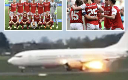 Máy bay chở Arsenal bốc cháy tại Đức, đã xác định nguyên nhân?