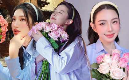Cứ 1 mét vuông lại có 3 Lưu Diệc Phi: Nhờ trend ôm hoa, mẫu áo sơ mi xanh đơn giản bỗng trở nên viral