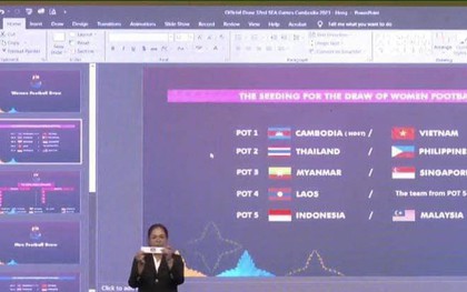 Campuchia bị lộ sử dụng powerpoint trình chiếu bốc thăm SEA Games 32 khiến dân tình hoang mang