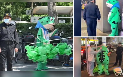 Dân mạng Trung Quốc tranh cãi video người bán bóng ếch bị đuổi trên đường phố
