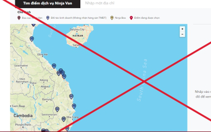 Hãng vận chuyển Ninja Van sử dụng bản đồ sai chủ quyền biển đảo Việt Nam