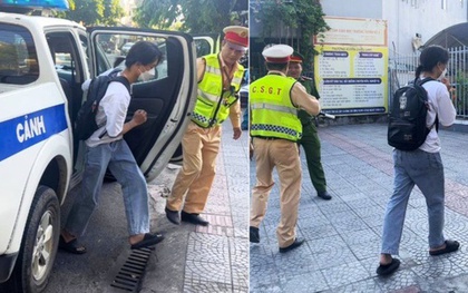 Bị tai nạn trên đường, nam sinh được CSGT dùng xe chuyên dụng đưa tới điểm thi