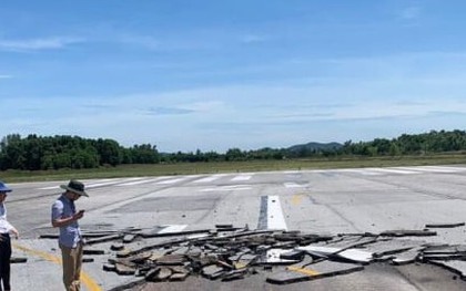 Đường băng sân bay Vinh bị nứt: Dự kiến sáng 4/7 hoạt động trở lại