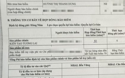 Tá hỏa vì phát hiện tiền gửi tiết kiệm thành hợp đồng bảo hiểm thời hạn 82 năm