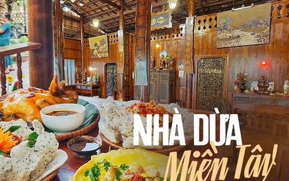 Độc đáo ngôi nhà làm từ 4.000 cây dừa của vợ chồng "đại gia" miền Tây, cho khách ở qua đêm trải nghiệm nếp sống xưa