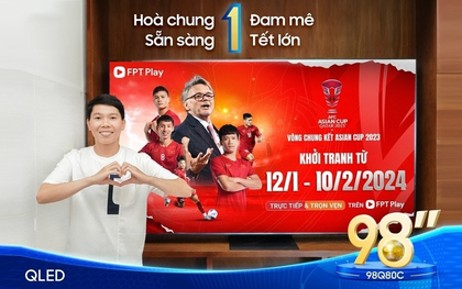 Thủ môn Kim Thanh đón Tết lớn, cổ vũ tuyển Việt Nam tại Asian Cup qua TV 98 inch