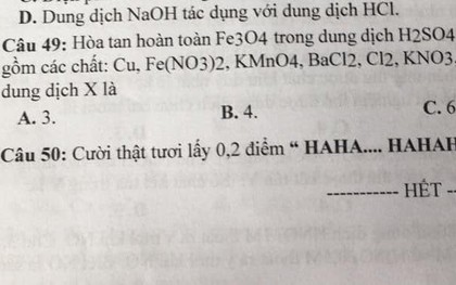 Đề Hóa độc lạ nhất MXH lúc này: Học sinh chỉ cần cười là có điểm, đi thi mà chẳng áp lực gì