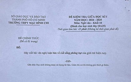 Tranh cãi xung quanh đề kiểm tra Ngữ văn bàn về lối sống phông bạt