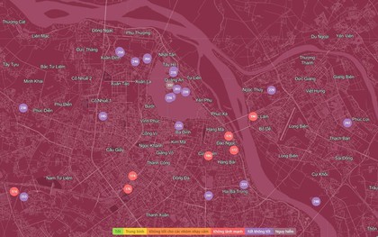 Sáng đầu tuần, hàng loạt khu vực Hà Nội "chuyển tím", ô nhiễm không khí đứng đầu thế giới