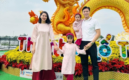Đội trưởng đội tuyển Việt Nam cùng vợ con năm đầu tiên ăn tết xa quê