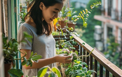 Cô gái trẻ trồng 7 loại rau trên ban công, mỗi chậu đều cho thu hoạch bội thu khiến ai cũng ghen tị