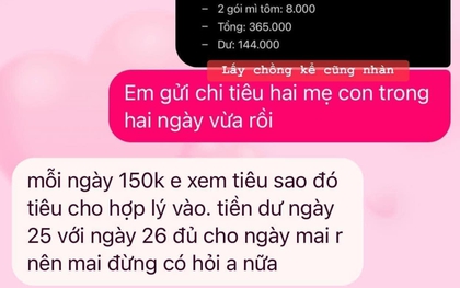 Ở nhà nghỉ thai sản trông con, vợ mỗi ngày phải liệt kê từng khoản chi tiêu gửi chồng khiến hội mẹ bỉm xót xa