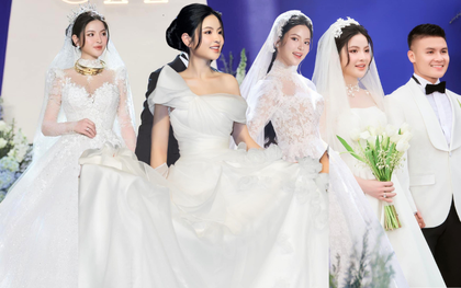 Chu Thanh Huyền diện 4 mẫu váy trong ngày cưới nhưng đều có điểm chung, phải chăng để tránh lộ bụng bầu?