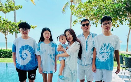 MC Vân Hugo khoe ảnh gia đình, thân thiết với con riêng của chồng