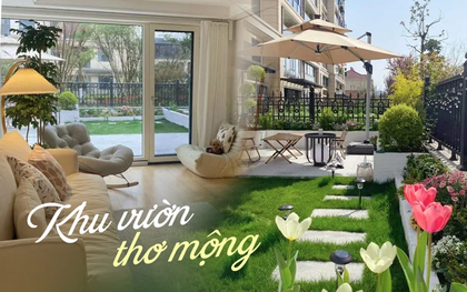 Khoảng sân 80m2 ở tầng 1 biến thành khu vườn thơ mộng nhờ đôi bàn tay của người phụ nữ