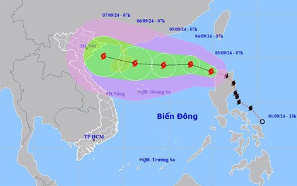 Bão Yagi giật cấp 11 đi vào Biển Đông, di chuyển rất nhanh hướng vào đất liền nước ta