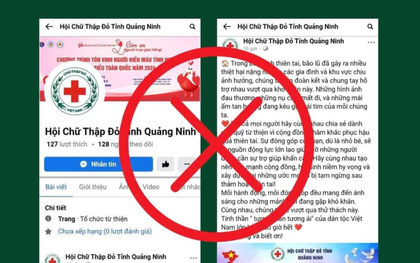 Cảnh báo Fanpage mạo danh Hội Chữ thập đỏ tỉnh Quảng Ninh lừa đảo kêu gọi quyên góp ủng hộ người dân vùng bão