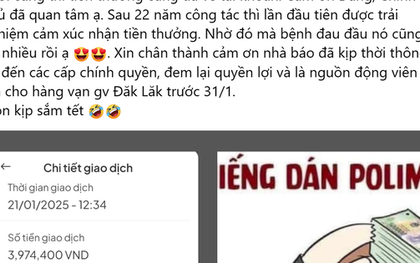 Giáo viên vui mừng khi nhận được tiền thưởng theo Nghị định 73