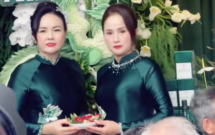 Phu nhân Chủ tịch tập đoàn Sơn Hải diện áo dài đôi với mẹ Hoa hậu Đỗ Hà