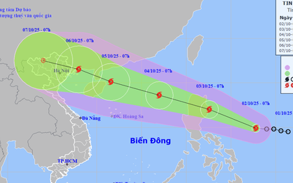 Áp thấp nhiệt đới gần Biển Đông đã mạnh lên thành bão Matmo: Giật cấp 10, di chuyển với tôc đô 15-20km/h