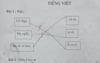 Học sinh tiểu học làm bài tập nối từ khiến netizen suýt nhập viện vì cười: Đúng sai cũng kệ, miễn là nói xấu mẹ thành công