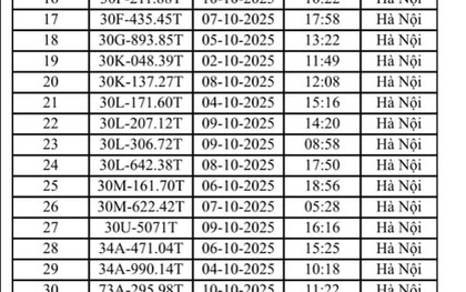 Các chủ xe máy, ô tô vi phạm tại TP. Hà Nội có biển số sau phải nộp phạt nguội theo Nghị định 168