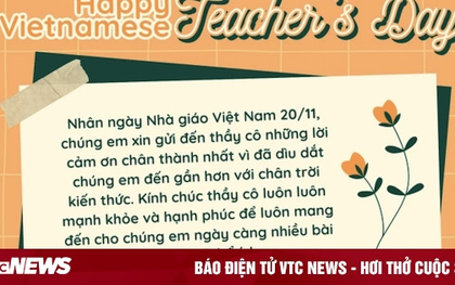 Lời chúc 20/11 dành cho cô giáo mầm non, thầy cô giáo chủ nhiệm