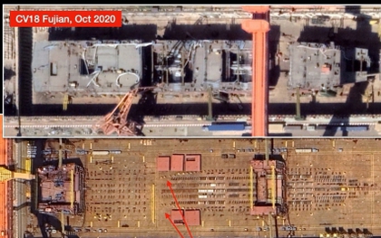Trung Quốc âm thầm dựng 'siêu tàu sân bay hạt nhân' lớn nhất thế giới