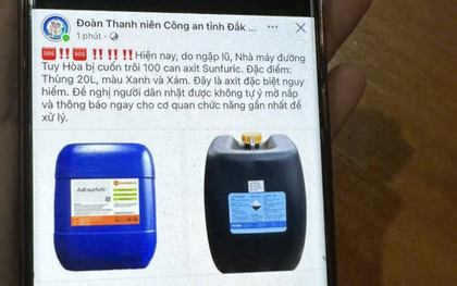 100 can axit sunfuric bị lũ cuốn trôi nguy hiểm thế nào?