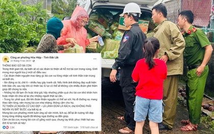 Thông báo của Công an Đắk Lắk gửi tới người dân khi nhận quà hỗ trợ mưa lũ gây "bão" mạng