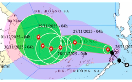 Biển Đông đón bão số 15, hướng di chuyển phức tạp
