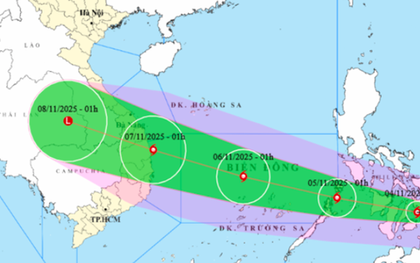 Bão Kalmaegi giật cấp 16, di chuyển rất nhanh, ảnh hưởng tới miền Trung từ đêm 6-11
