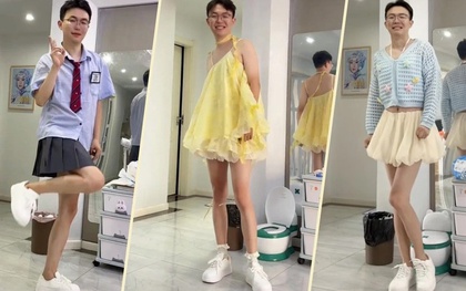 Người đàn ông kiếm bộn nhờ đôi chân thon, nuột hơn cả chị em, mặc váy siêu đẹp