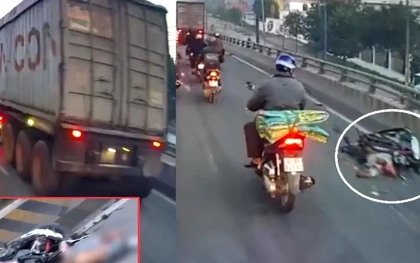 Đi lên cầu vượt vào giờ cấm, người đàn ông bị xe container cán tử vong