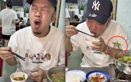 Cảnh tượng khách Nhật nhét cọng rau vào cán muôi khi ăn lẩu khiến dân mạng Việt giật mình