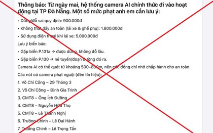 Không có chuyện sử dụng camera AI giám sát giao thông tại Đà Nẵng từ hôm nay