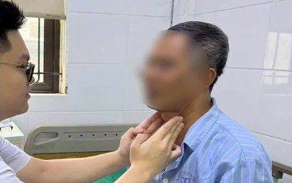 Vỡ mủ nang tuyến giáp do sờ nắn sai cách