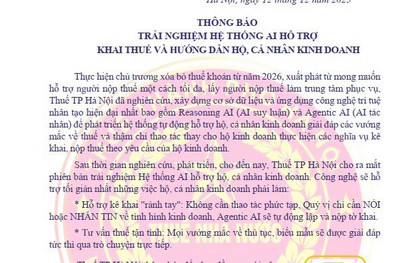 Thuế TP Hà Nội thông báo nóng