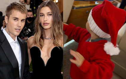 Con trai 16 tháng tuổi của Justin Bieber hóa ông già Noel khiến cả MXH bùng nổ