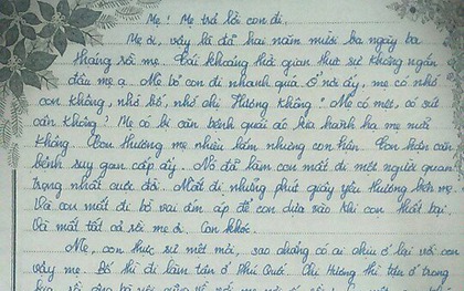 Bức thư nữ sinh gửi mẹ khiến ngàn người rơi nước mắt: "Hơn 1 năm trước con cũng được vậy mà, sao bây giờ chỉ còn mỗi con thôi"