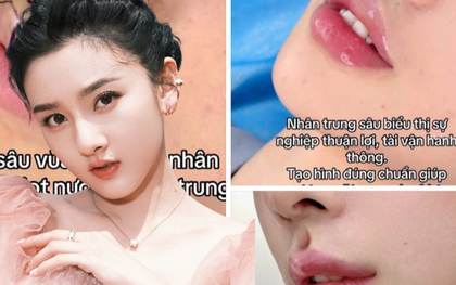 Nhân trung giọt nước chuẩn Trung Hoa khiến chị em phát sốt, người khen kẻ chê "chắc hứng nước luôn được"
