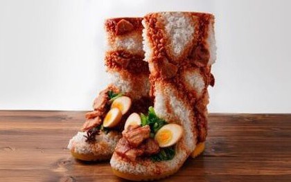 Đôi boots cơm thịt kho gây sốt: Nhìn vừa đói vừa sợ