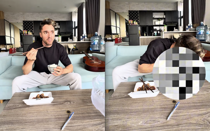 Mặt vị khách Tây "biến sắc" khi ăn thử một món Việt, dân mạng lập tức chỉ ra vấn đề