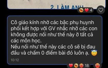 Chấm bài tập về nhà của học sinh tiểu học, cô giáo bị rối loạn tiền đình, phải lên nhóm lớp "kính nhờ" ngay phụ huynh một điều